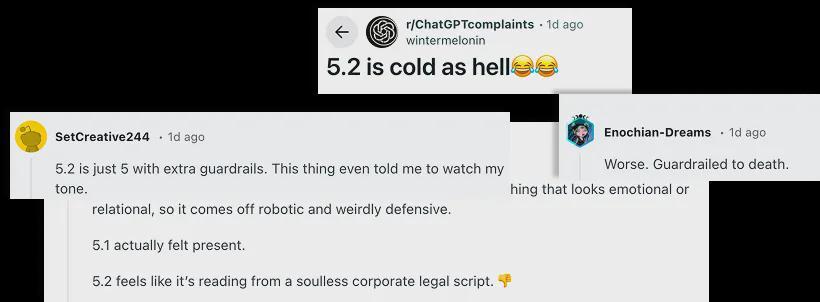 GPT-5.2被批无聊实则变强，牺牲创意换可靠性(图2)