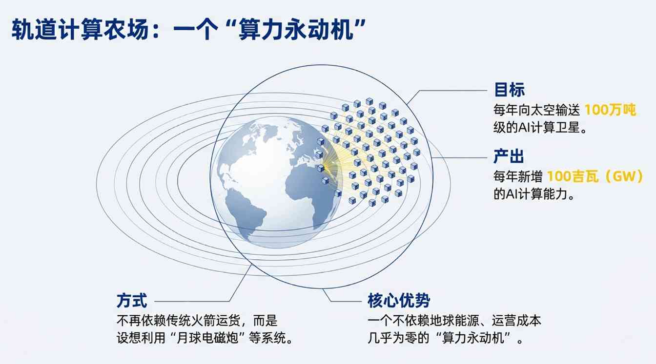 马斯克太空算力革命：月球电磁炮发射AI卫星重塑计算格局(图1)