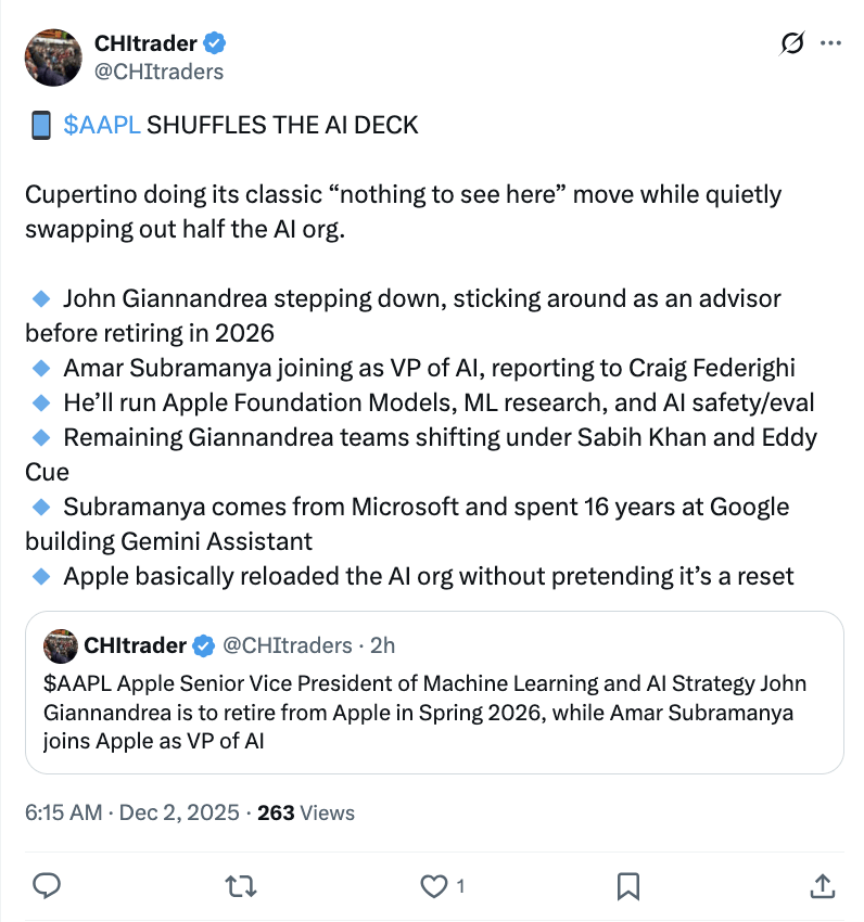 苹果AI掌门人换帅：谷歌DeepMind前高管临危受命救场(图4)